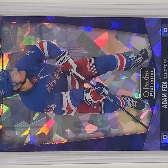 2024-25 O-Pee-Chee Platinum Adam Fox Blue Fragments 121/125 Card - Rangers